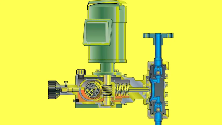 ساختار و اجزای دوزینگ پمپ موتوری دیافراگمی, دوزینگ پمپ